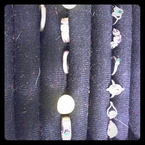 Vintage sterling silver real stones antique rings